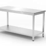 Tavolo centrale con ripiano – bullonato, profondità 600 mm, HENDI, Profi Line, 1600x600x(H)850mm