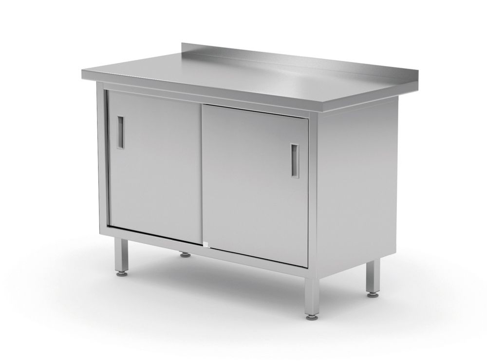 811641 Armadio da tavolo a parete con porte scorrevoli – saldato, HENDI, Profi Line, 1400x600x(H)850mm - immagine 1