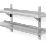 Ripiano a doppia parete, regolabile, con 2 staffe, HENDI, 1200x300x(H)600mm