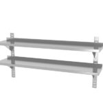 Ripiano a doppia parete, regolabile, con 2 staffe, HENDI, 1400x300x(H)600mm
