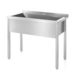 Tavolo con vasca di lavaggio singola – saldato, HENDI, Profi Line, 1000x600x(H)850mm