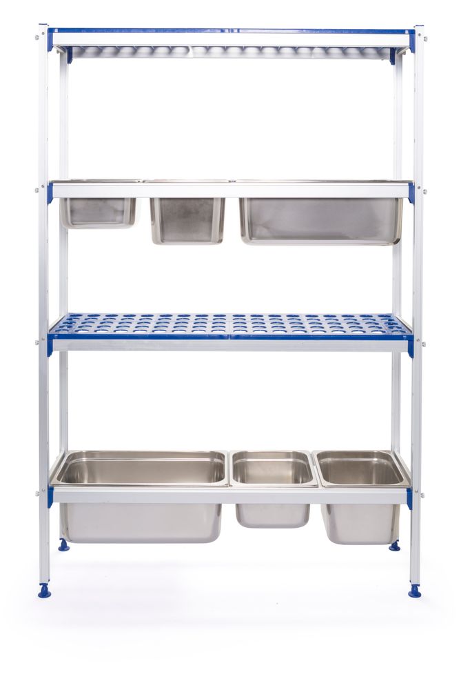 812266 Scaffale in alluminio per contenitori GN, HENDI, 1120x355x(H)1685mm - immagine 1
