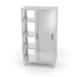 Armadio passante con porte scorrevoli - bullonato, HENDI, Kitchen Line, 800x700x(H)1800mm