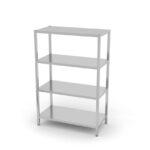 Rack di stoccaggio con 4 ripiani pieni - imbullonati, HENDI, Kitchen Line, 1000x400x(H)1800mm