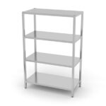 Rack di stoccaggio con 4 ripiani pieni - imbullonati, HENDI, Kitchen Line, 1000x500x(H)1800mm