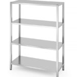 Rack di stoccaggio con 4 ripiani pieni - imbullonati, HENDI, Kitchen Line, 1200x500x(H)1800mm