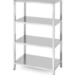 Rack di stoccaggio con 4 ripiani pieni - imbullonati, HENDI, Kitchen Line, 1000x600x(H)1800mm