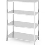 Rack di stoccaggio con 4 ripiani pieni - imbullonati, HENDI, Kitchen Line, 1200x600x(H)1800mm