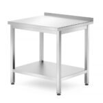 Tavolo a parete con ripiano - bullonato, profondità 700 mm, HENDI, Profi Line, 800x700x(H)850mm