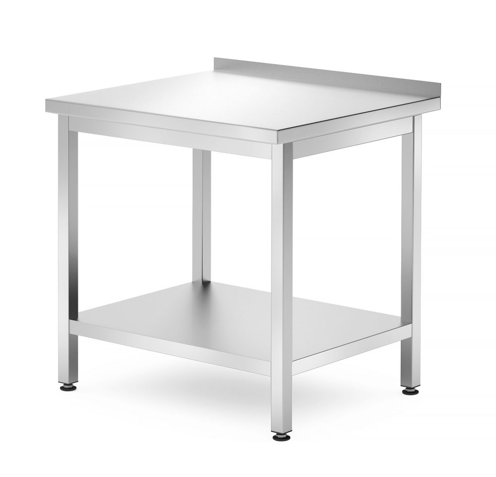 812716 Tavolo a parete con ripiano - bullonato, profondità 700 mm, HENDI, Profi Line, 800x700x(H)850mm - immagine 1