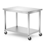 Tavolo mobile, con ripiano - imbullonato, HENDI, Kitchen Line, 1000x700x(H)850mm