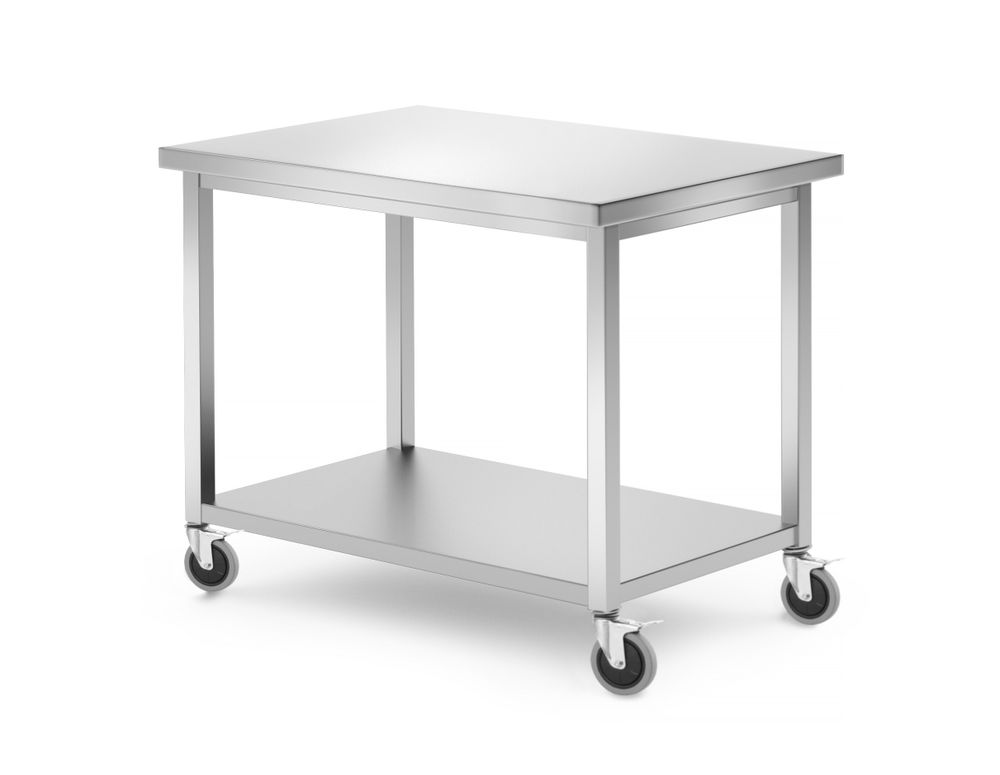 815786 Tavolo mobile, con ripiano - imbullonato, HENDI, Kitchen Line, 1000x700x(H)850mm - immagine 1