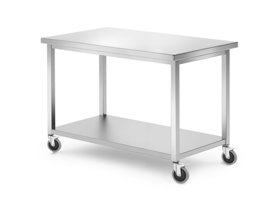 815793 Tavolo mobile, con ripiano – avvitato, HENDI, Kitchen Line, 1200x600x(H)850mm - immagine 1