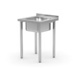 Tavolo lavandino, imbullonato, HENDI, Kitchen Line, lavandino al centro, 600x600x(H)850mm