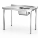 Tavolo lavandino, imbullonato, HENDI, Kitchen Line, ciotola del lavandino sul lato destro, 1000x600x(H)850mm