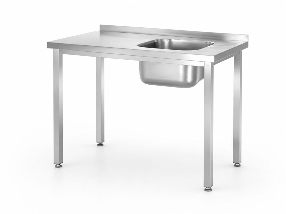 816783 Tavolo lavandino, imbullonato, HENDI, Kitchen Line, ciotola del lavandino sul lato destro, 1000x600x(H)850mm - immagine 1