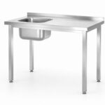 Tavolo lavandino, imbullonato, HENDI, Kitchen Line, lavandino sul lato sinistro, 800x600x(H)850mm