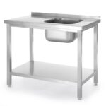 Tavolo lavello con ripiano, imbullonato, HENDI, Kitchen Line, 1000x600x(H)850mm