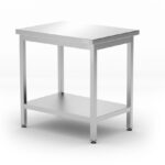 Tavolo centrale con ripiano – bullonato, profondità 600 mm, HENDI, Kitchen Line, 800x600x(H)850mm