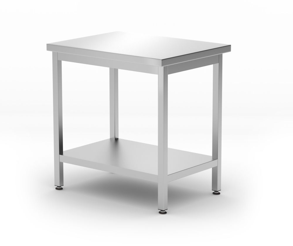 817100 Tavolo centrale con ripiano – bullonato, profondità 600 mm, HENDI, Kitchen Line, 800x600x(H)850mm - immagine 1