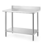 Tavolo da lavoro con alzatina paraschizzi, HENDI, Budget Line, 1000x600x(H)950mm