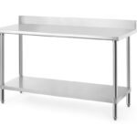 Tavolo da lavoro con alzatina paraschizzi, HENDI, Budget Line, 1600x600x(H)950mm
