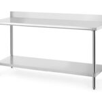 Tavolo da lavoro con alzatina paraschizzi, HENDI, Budget Line, 1200x600x(H)950mm