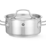 Pentola per stufato bassa - con coperchio, HENDI, Profi Line, 1,5L, ⌀160x(H)75mm