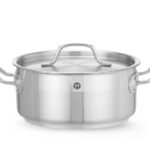 Pentola per stufato bassa - con coperchio, HENDI, Profi Line, 2,8L, ⌀200x(H)90mm
