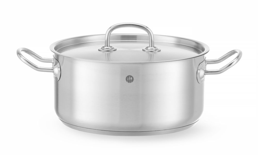 836026_OBW_2023_01_IMGP5614 Pentola per stufato bassa - con coperchio, HENDI, Kitchen Line, 4,9L, ⌀240x(H)110mm - immagine 1