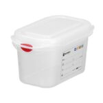 Contenitore GN 1/9, polipropilene, HENDI, GN 1/9, 1L, Trasparente, 176x108x(H)100mm, rettangolare