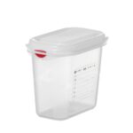 Contenitore GN 1/9, polipropilene, HENDI, GN 1/9, 1,5L, Trasparente, 176x108x(H)150mm, rettangolare