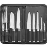 Set di coltelli da 9 pezzi, HENDI, Nero, 445x260x(H)65mm